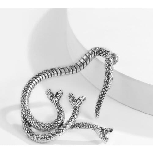 Vintage Punk Gold Snake Ear Clip Cuff Wrap Earrings No Piercing-Clip On Cartilage Earrings for Women Female Snake Earrings