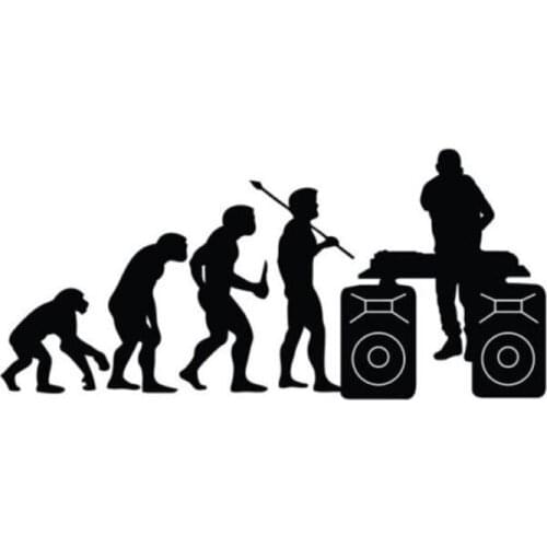 Funny Personality Human Evolution DJ Music Car Stickers Pvc Fashion Auto Motorcycle Laptop Computer Waterproof Decal Decoration