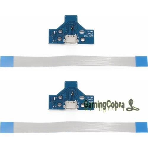 2 Set Repair Parts 14pin Charging Port PCB Board + Flex Cable For PS4 Controller