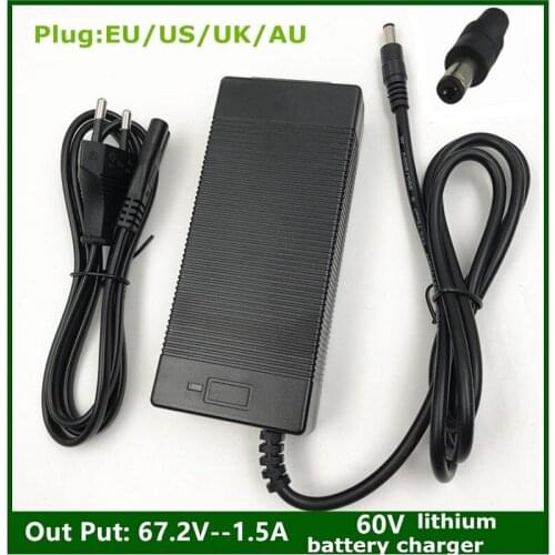 67.2V 1.5A charger 60V 1.5A power adapter for 60V 16S Lithium Li-ion e bike bicycle electric bike battery