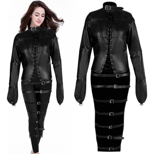 Women Binding Open Butt Straitjacket Leather Full Body Harness Lingerie Fetish BDSM Bondage Erotic Toys For Couples Sex Costume