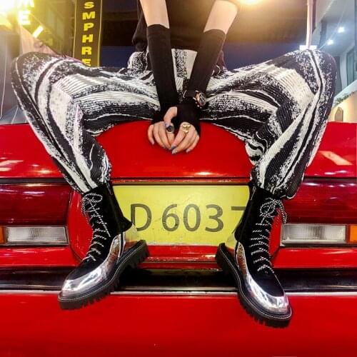 Goth 2020 Pocket Motorcycle Boots Women Platform Shoes Womens Ladies Wedge Black Shoes Ankle Boots Punk Goth Boots women shoes