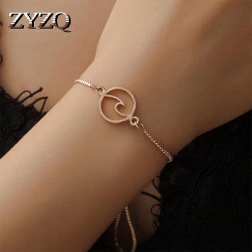 ZYZQ Hot Selling Fashion Simple All-Matched Bracelets For Women Silver Plated Golden Color Chain Bracelets Wholesale Lots&Bulk