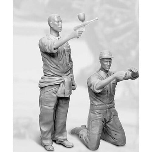 1/32 modern Mechanic Personnel Standing (2 figures) Resin figure Model kits Miniature gk Unassembly Unpainted