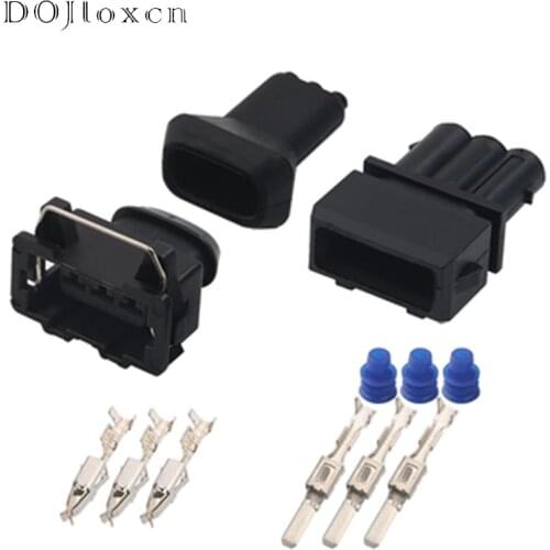 1 Set 3 Pin Auto Waterproof Wire Harness Fog Lamp Wiring Plug Mlae Female Connector Part Of With Terminal 357972763