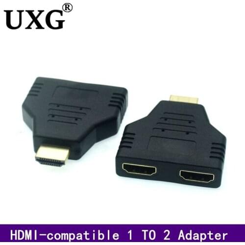 1pc Newest High Quality 1080P HDMI-compatible Port Male To 2 Female 1 In 2 Out Splitter Cable HDTV Adapter Converter