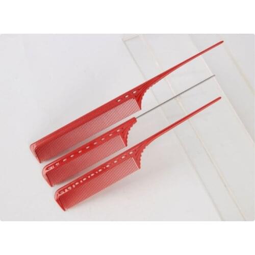 12pcs Professional Hairdressing Combs Salon Barber Hair Combs Brush For Women Red Tail Comb
