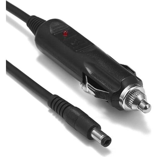 12V 5A 5.5mm x 2.1mm DC Car Charger Auto Cigarette Lighter Plug 20AWG 2m Cord For DVD Player Car Truck Bus Van Boat Bus Camera