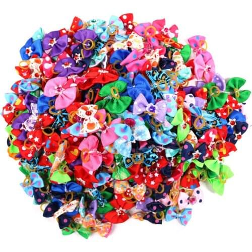 Simple 5pcs/set Random Color and Style Print Small Dog Hairpin Ribbon Hair Accessories for Dog and Cat Hairpin Pet Supplies