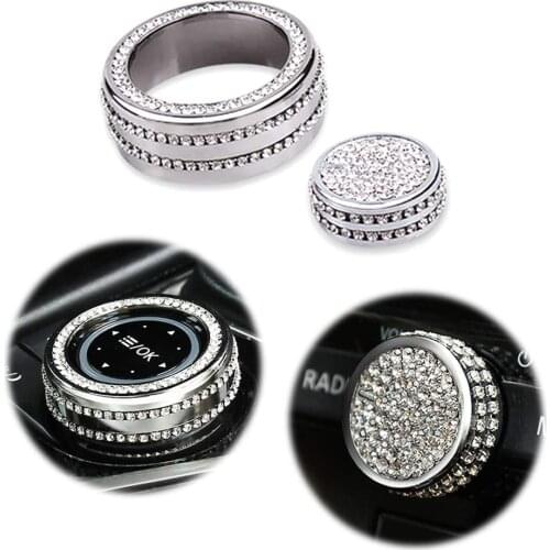 Bling Crystal Accessories Parts Air Conditioning Covers AC Knob Caps Interior Decal For Infiniti Q50