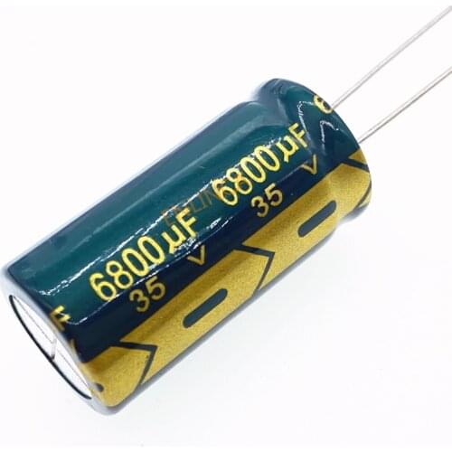 6pcs/lot Low ESR/Impedance High Frequency 35v 6800UF Aluminum Electrolytic Capacitor Size 18*35 6800UF35V 20