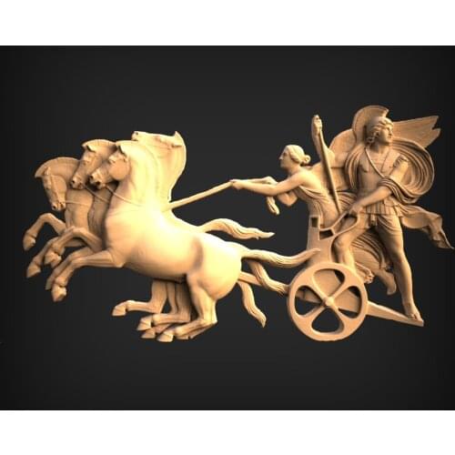 Running horse soldiers forward-3D model relief STL model for CNC Router carving engraving artcam aspire