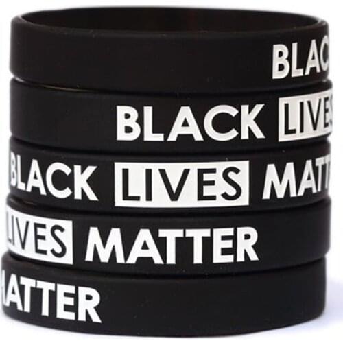 Black Lives Matter Silicone Wristband Black Silicone Rubber Bracelet & Bangles For Men Women Name Gifts Casual Wristbands