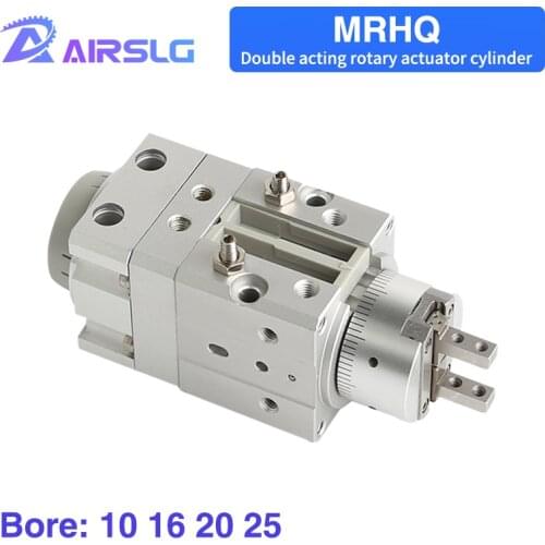 MRHQ Double acting rotary actuator cylinder MRHQ10D MRHQ16D MRHQ20D MRHQ25D -90S -180S -N degree Single vane robot gripper