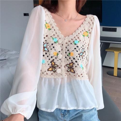 COIGARSAM Openwork Blouses