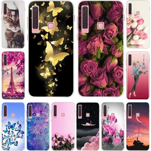 Floral Case For Samsung A9 2018 Cover A 9 A920F Soft Silicone TPU Phone Case For Samsung Galaxy A9 2018 A920 SM-A920F Case Cat