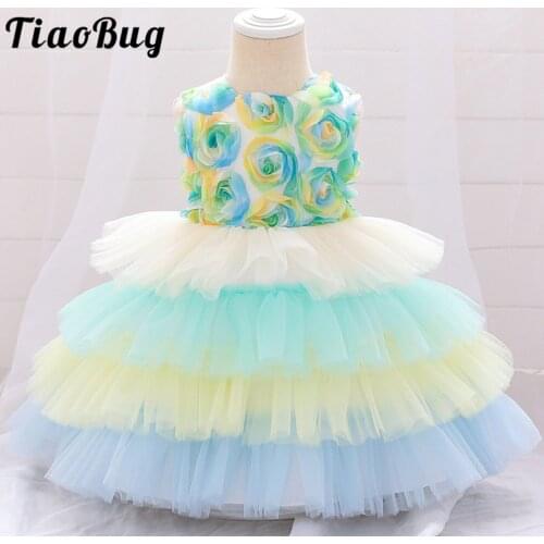 Baby Dress Flower Girls Dress Toddlers Christening Baptism Ball Gown Baby Girls Dress Birthday Wedding Party Infants Clothing