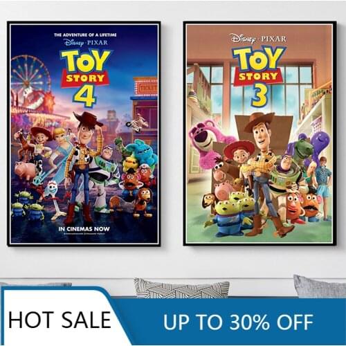 Disney Canvas Painting Nursery Wall Art Decor Pictures cartoon Animated Film Movie Posters Toy Story Kids Room Decoration