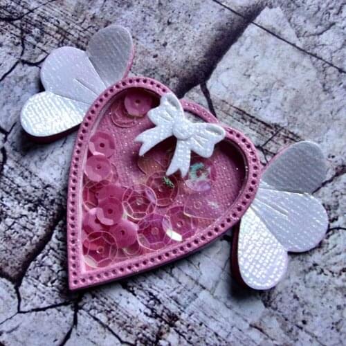 KLJUYP Love Wings Shaker Metal Cutting Dies Scrapbook Paper Craft Decoration dies scrapbooking