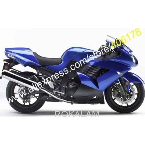 ZX14R 2006-2011 Blue Black For Kawasaki ZX14 ZZR1400 ZX 14 ZZR 1400 06 07 08 09 10 11 Fairing Kit (Injection Molding)
