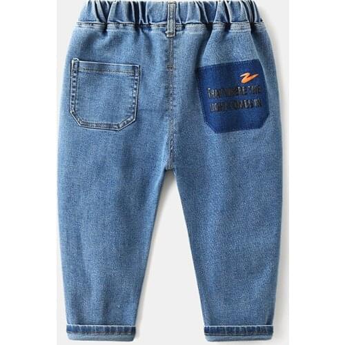 Fashion Boys Girls Denim Pants Cotton Cowboy Jeans for Kids Elastic Waist Quality Childrens Clothing
