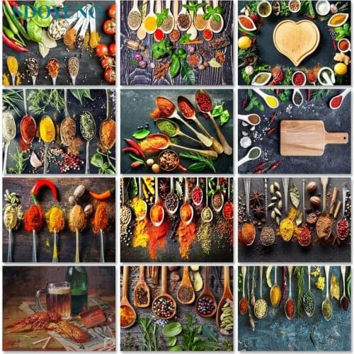 SDOYUNO Paint By Numbers Still Life Oil Painting By Numbers On Canvas 40x50cm Frameless DIY Foods Home Decor Draw Number