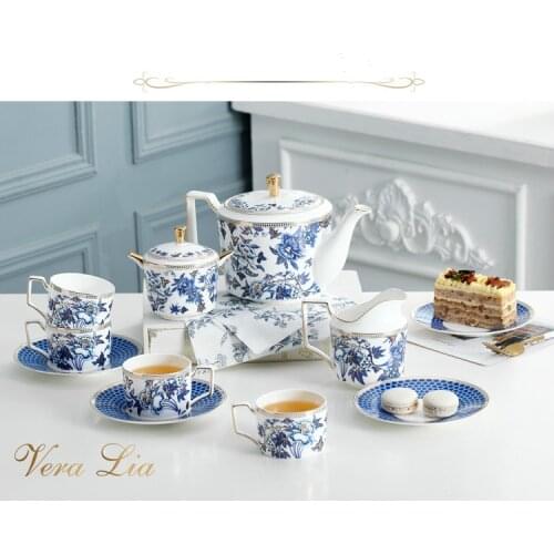 11 Piece Bone China European Coffee Cup Set High-end Luxury Elegant Home Ceramic English Afternoon Tea Black Tea Tea Set