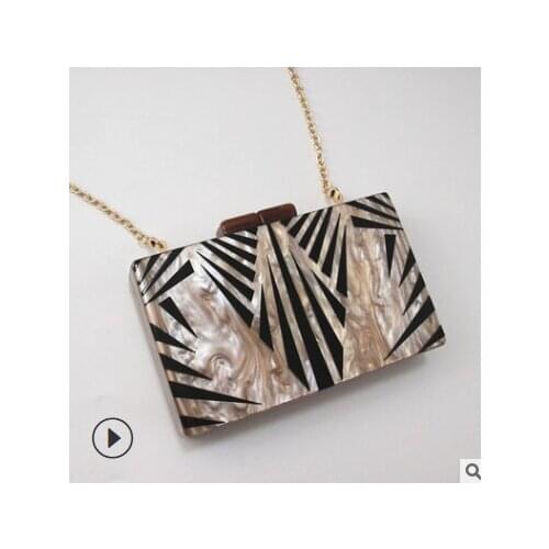 2020 New Acrylic Brand Fashion Women Evening Bags Luxury Color Patchwork Wallet Woman Party Prom Handbags Casual Box Clutch
