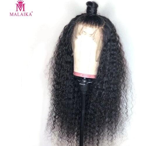 Malaika 13x4 Lace Brazilian Lace Front Human Hair Wigs preplucked Kinky Curly Water Wave Frontal Wig Curly Hair Wigs
