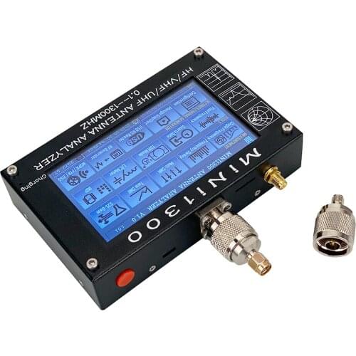 Walkie talkie HF VHF UHF antenna analyzer 0.1-1300MHz mini1300 multi-function analyzer radio antenna 4.3" color TFT Touch screen