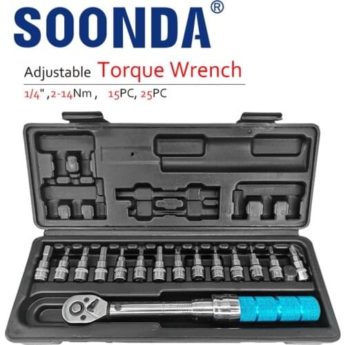 Adjustable 1/4" Scale 2-14N.m Digital Torque Wrench For Bicycle Repair Spanner Hand Tool Torquimetro Bike Bicycle Pieces Wrench