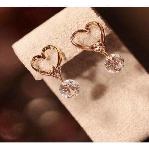 Hot Earrings For Teens Crystal Wedding Women heart design earring Elegant fashion jewelry Earring jewelry Accessories