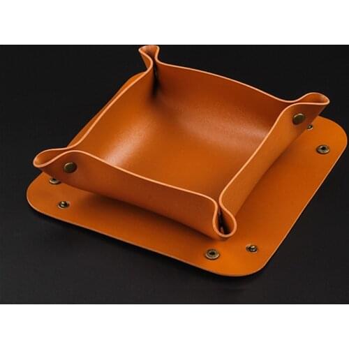 PU Leather Rolling Tray Foldable Roll Tray Herb Tinplate Plate Smoking Accessories Collapsible Key Coin Storage Box