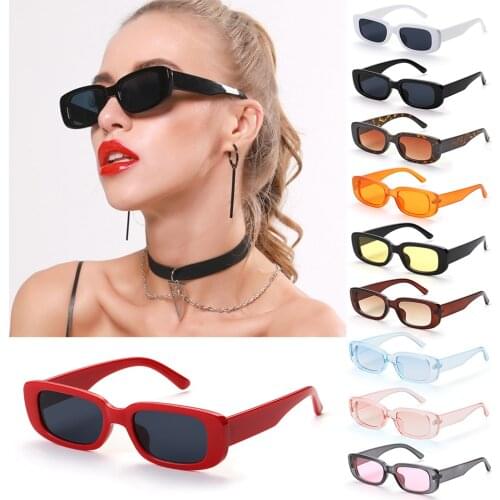 Men Women Small Frame Rectangle Sunglasses Luxury Square Glasses Vintage UV400 Protection Eyeglasses Travel Shopping Eyewear