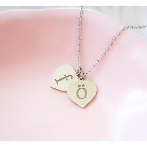 SPECIAL DAY GIFT FOR PERSONALIZED TWO HEARTED SILVER NECKLACE