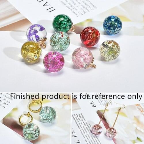 Spring style 16mm 30pcs/lot color flowers core decoration geometry rounds glass bead charms diy jewelry earring/necklace pendant