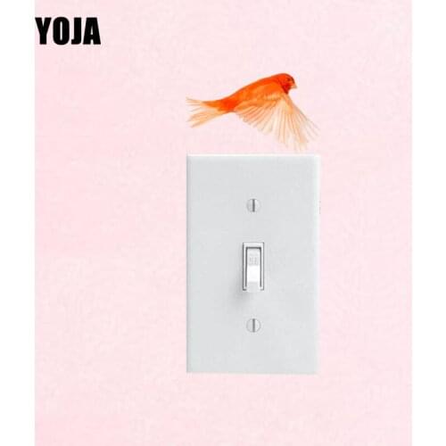 YOJA Mysterious Birds Flight Decor Wall Switch Sticker Colored Living Room Bedroom10SS0431