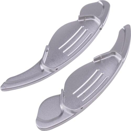 1Pair Car Aluminium Alloy Silver Steering Wheel Shift Shifter Extension Paddle Fit For Land Rover Jaguar