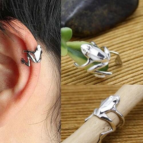1Pc Fashion Frog Ear Cuffs Siliver Ear Cuff Clip Earrings For Women Earcuff No Piercing Fake Cartilage Earrings