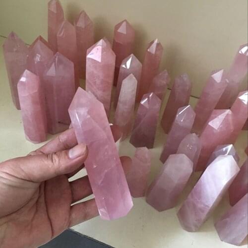1pcs 100% Natural Rock Pink Rose Quartz Point Healing Crystal Stone 40-50mm Handmade Home Decor Gemstone