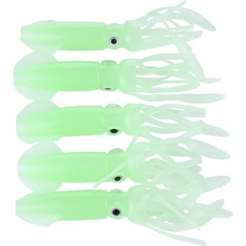 1PCS Fishing Soft Squid Lure 9cm/8gLuminous/UV Squid Jig Fishing Lures For Sea Fishing Wobbler Bait Night Fishing Tool