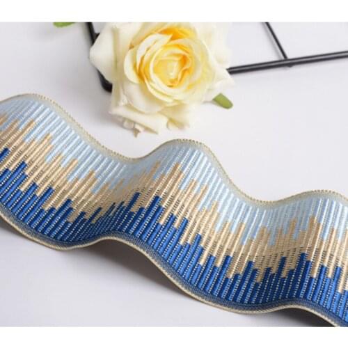 12.5M/Lot 3cm/6.5cm Wide Jacquard Lace Ribbon Trim Curtain Accessories Decorative Pillow Edge Garment Sofa Lace Belt DIY Sewing