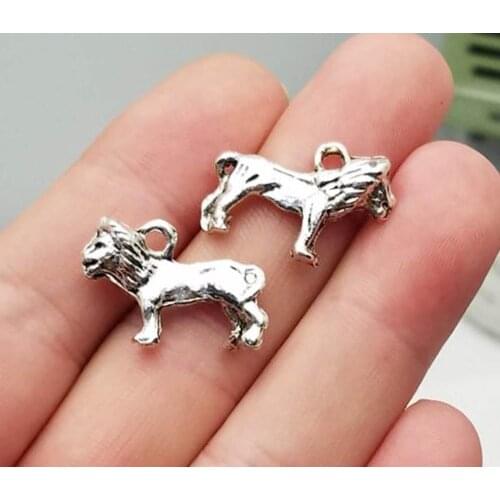 15pcs/lot--23x15mm, lion chams,Antique Silver plated 3D Lion charms ,DIY supplies, Jewelry accessories