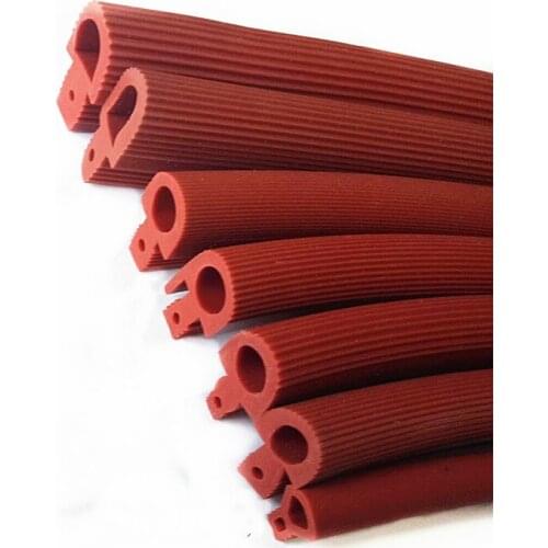 5m Silicone Strip Red Shaped Mushroom Head Sealing Strip High Temperature T-Shaped Silicone Strip for Oven Door Sealing Strip