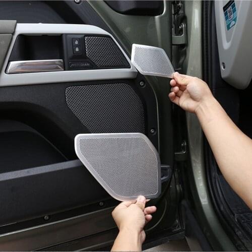 8Pcs For Land Rover Defender 110 2020 2021 Aluminum Car Inner Door Speaker Net Cover Subwoofer Stickers Accessories