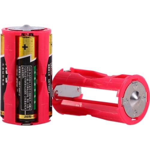 4AAA to C Box 4 Section 4 AAA To 1 C Size 1.5V Conversion Barrel Parallel Cell Adapter Battery Holder 7 To 2 Case Box Convert