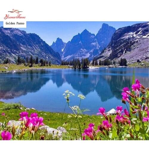 GOLDEN PANNO Diamond Painting Full Square 5D Diy Daimond Embroidery Diamant Mosaic Sale rhinestones pictures Natural Landscape