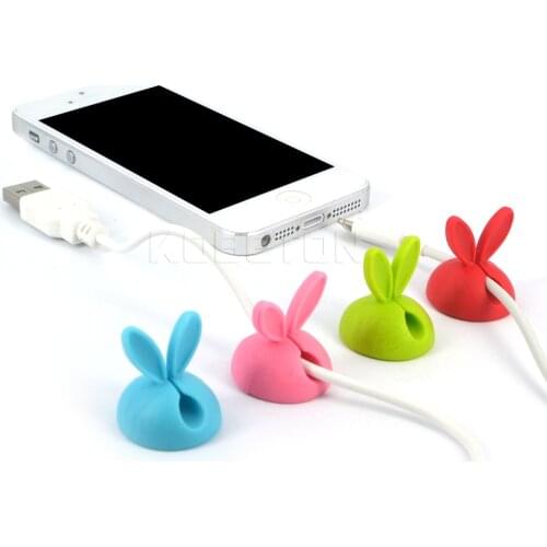 Caldecott Rabbit Ears Cable winder Silicone Material Wire Organizer Cable Clip Tidy USB Charger Cord Holder Cable Fixed clamp