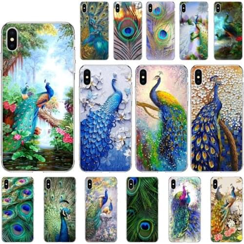 Peacock Feathers Phone Case For iphone 13 12 Pro Max Case For iPhone 11 Pro Max XS MAX X XR SE 8 7 6 Plus