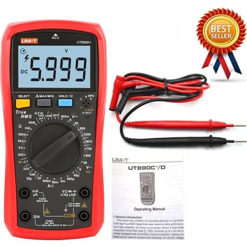UNI-T UT890D+ Digital Multimeter NCV and 6000-count true RMS digital multimeters AC DC DMM Capacitor Tester